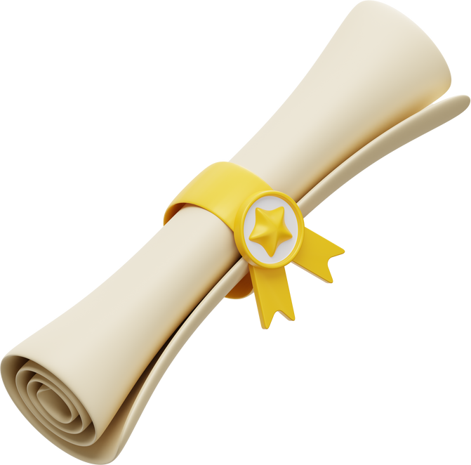 Certificate Scroll 3D Icon